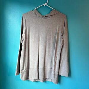 J. Jill Pure Jill Beige Hoddie Top Size Med Soft Neutral Casual Leisure Stretch